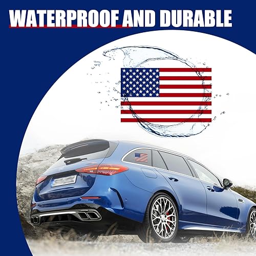 Miniatura 5 de 4 calcomanías para espejo retrovisor de automóvil, 4.52 x 2.55 pulgadas, autoadhesivas, bandera estadounidense, calcomanía decorativa personalizada,