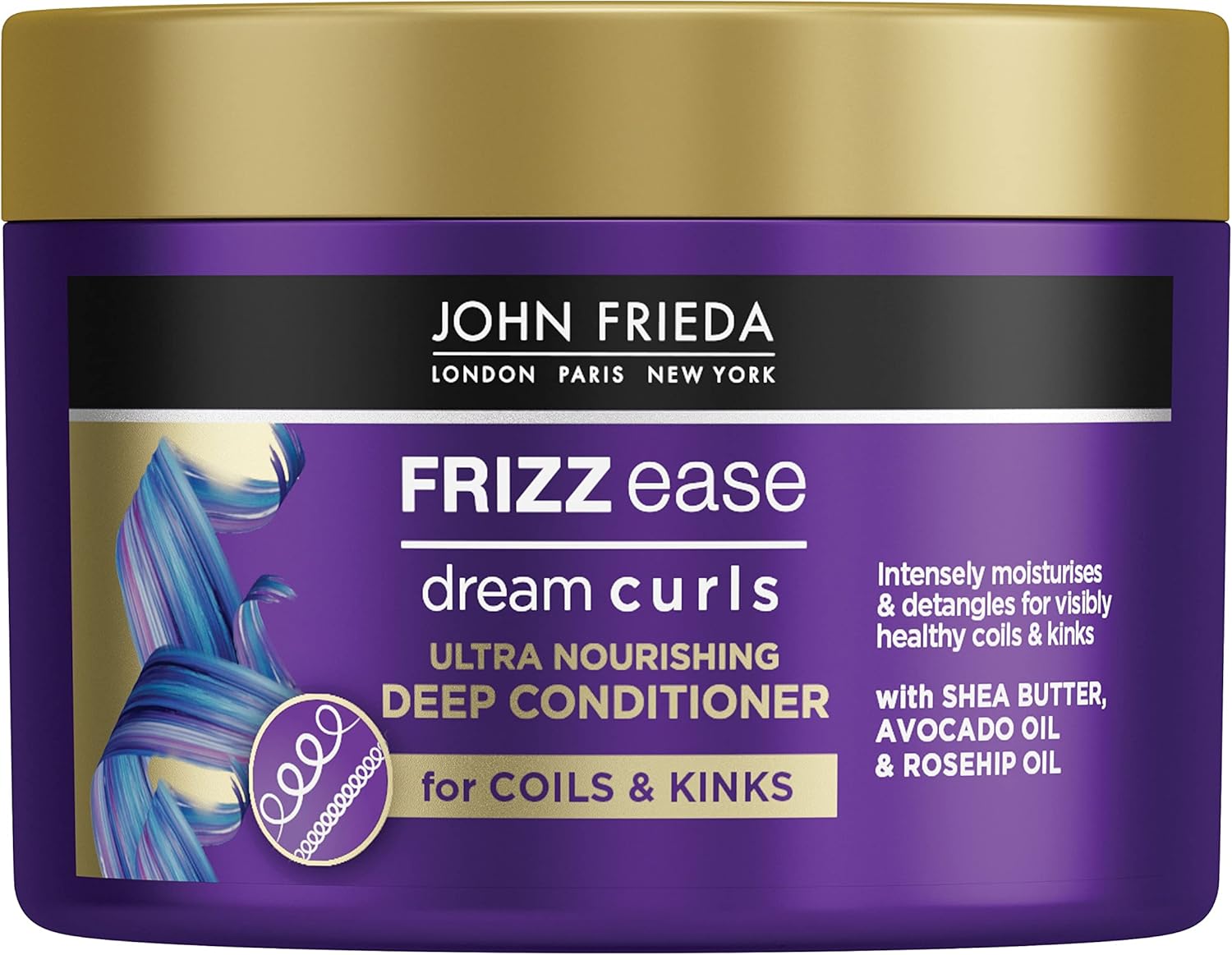 John Frieda Frizz Ease Dream Curls Ultra Nourishing Deep Conditioner 230ml, Conditioner for Curly Hair, Anti-Frizz Hair Mask John Frieda Frizz Ease Dream Curls Ultra Nourishing Deep Conditioner 230ml, Conditioner for Curly Hair, Anti-Frizz Hair Mask