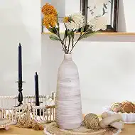ALMA 18 inch Extra Tall Floor Vase for Home Decor, Large Boho Vase for Tall Pampas Grass, Cream Ceramic Flower Vase for Centerpieces, Living Room Floor, Entryway Floor, Mantel, Bookshelf