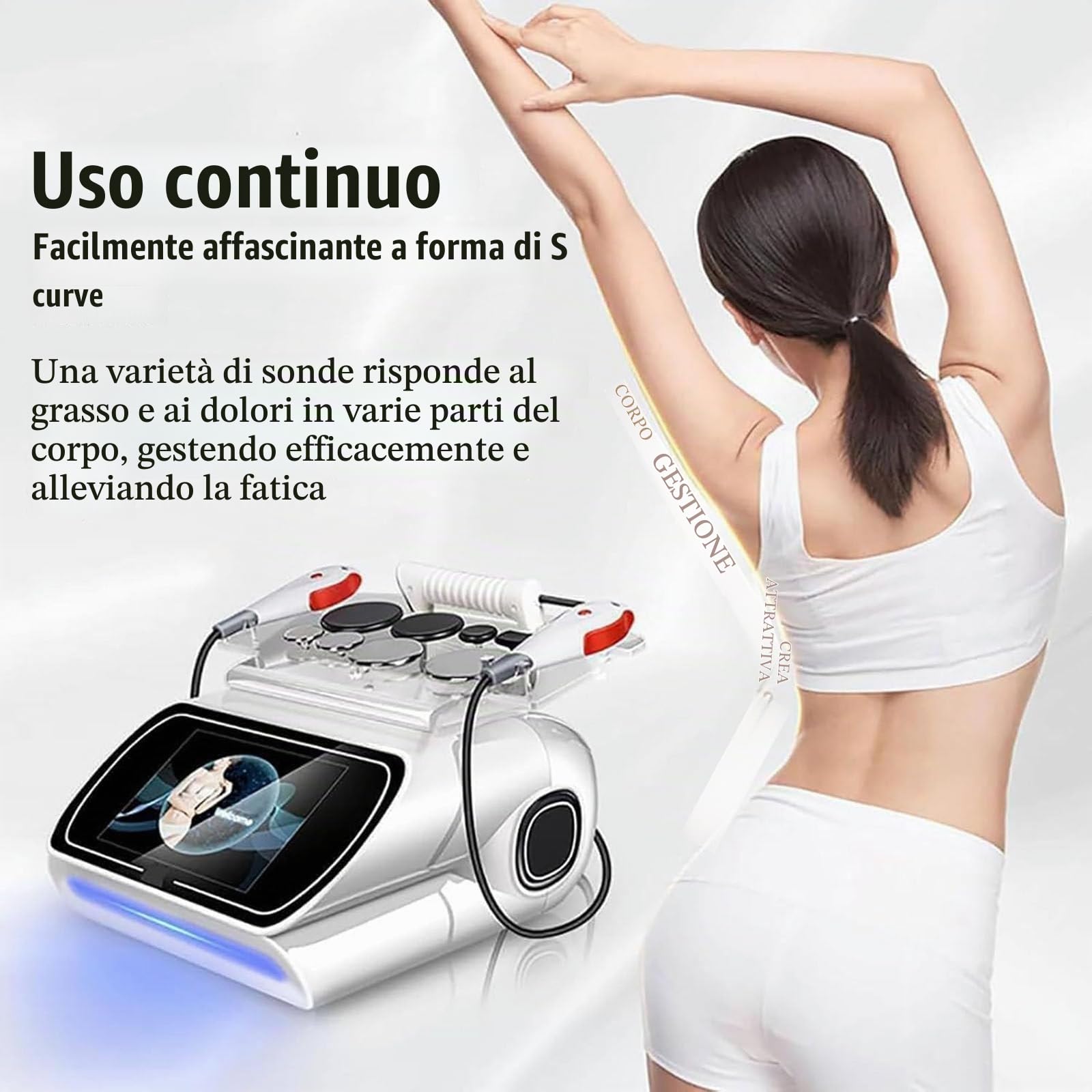 Tecar 448 KHZ RES CET Macchina per Terapia Monopolare RF Diaterapia per alleviare Il Dolore Muscolare e ridurre la Cellulite Profonda