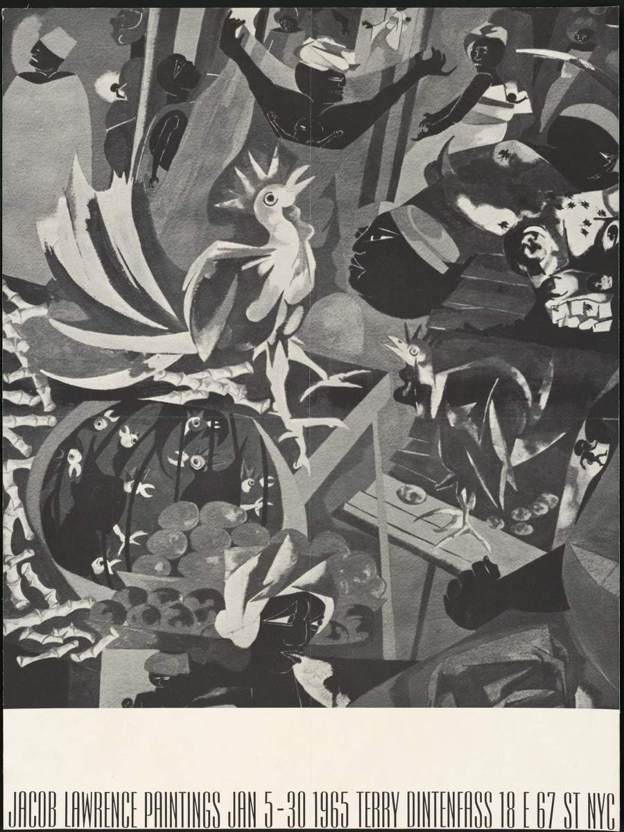 Historic Poster - Jacob Lawrence Paintings, Jan. 5-30, 1965 - Antique Vintage Fine Art Reprint 11in x 14in