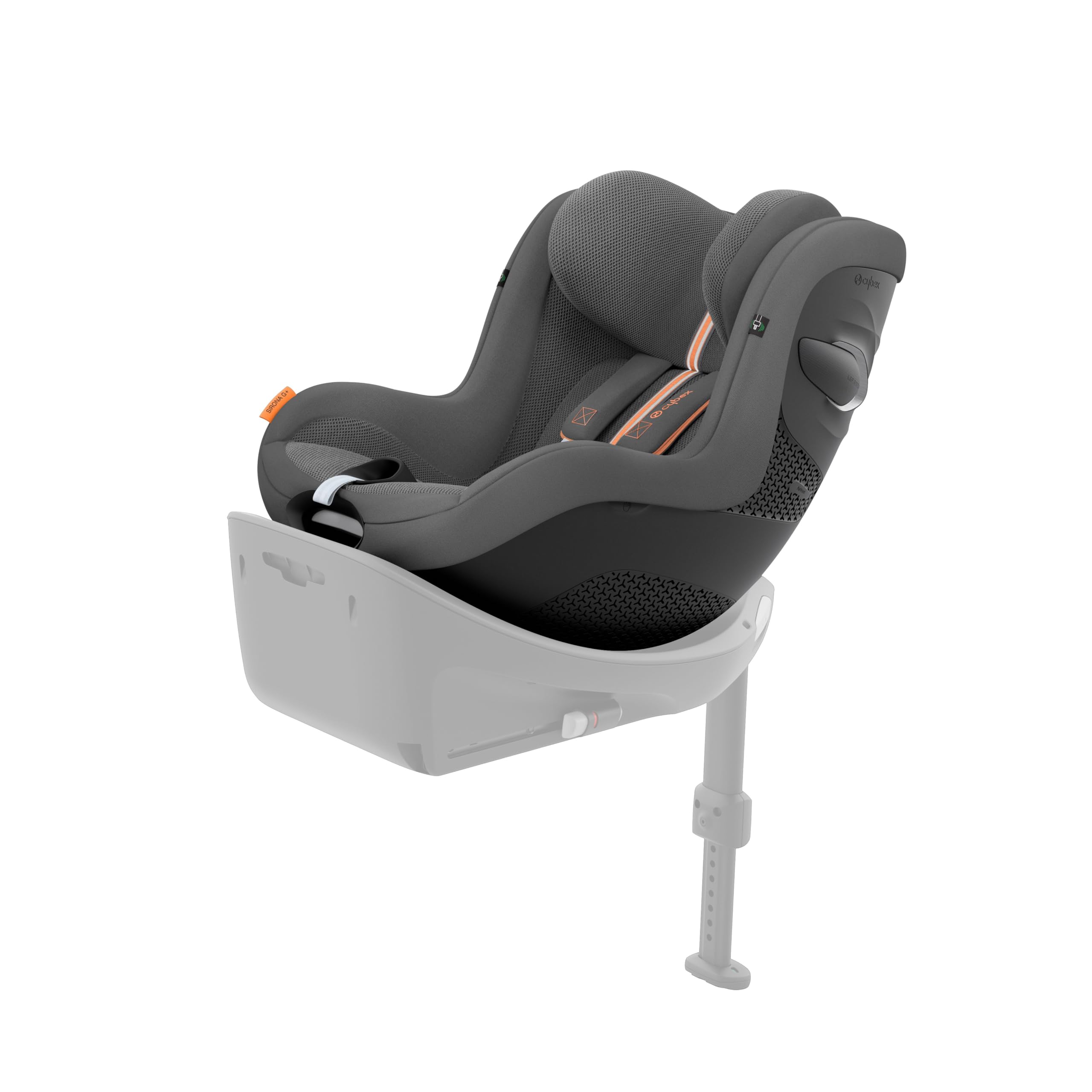 CYBEX Gold Kinder-Autositz Sirona G i-Size Plus, Ohne Base, Ab ca. 3 Monaten bis 4 Jahre, Max. 19 kg, 61 - 105 cm (Ab Geburt / 40 cm mit Neugeboreneneinlage), Lava Grey
