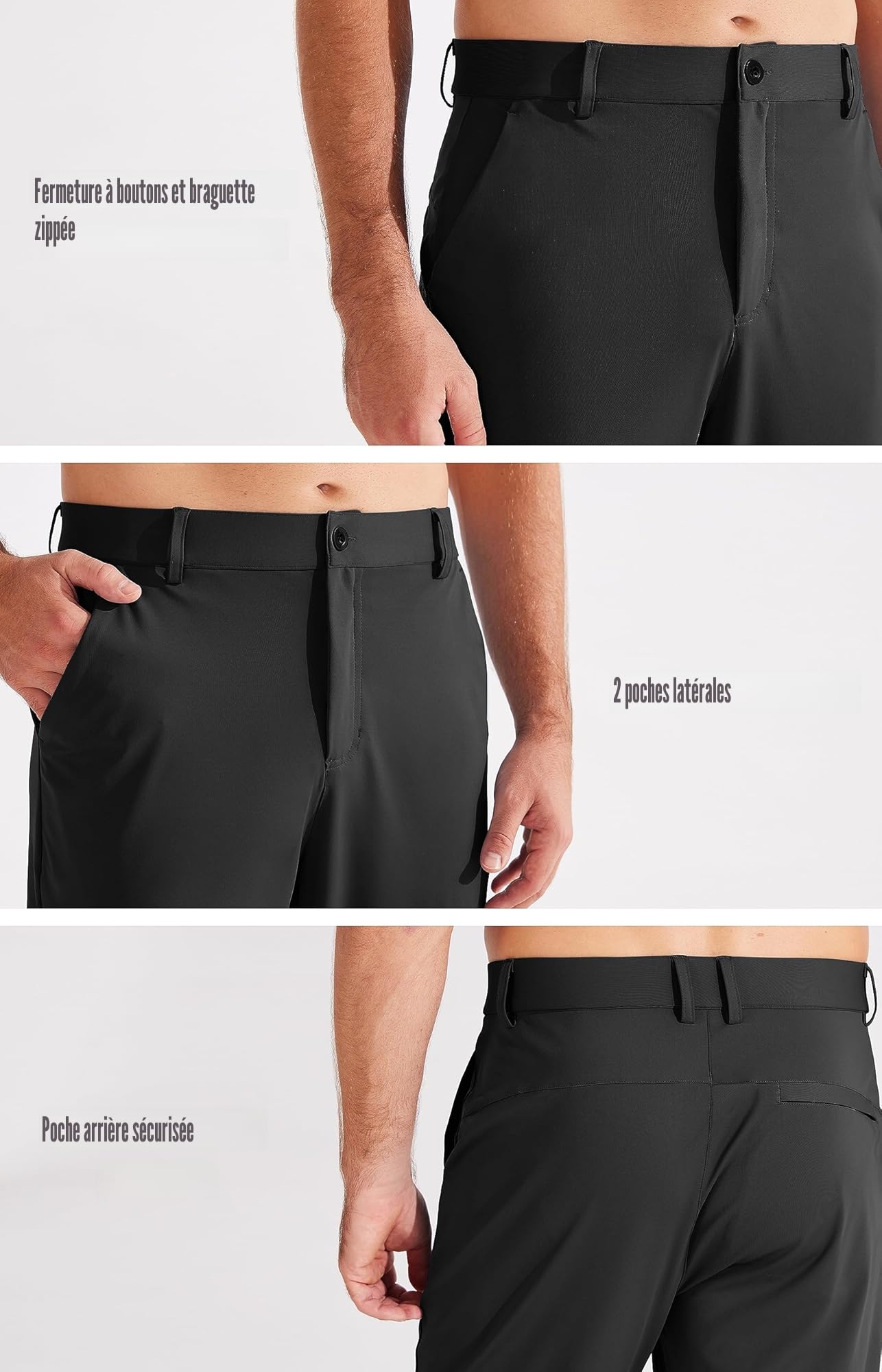 Libin Pantalon de Golf Homme Stretch Slim Golf Pantalon de Sport Jogger Travail Décontracté Pants avec Poches