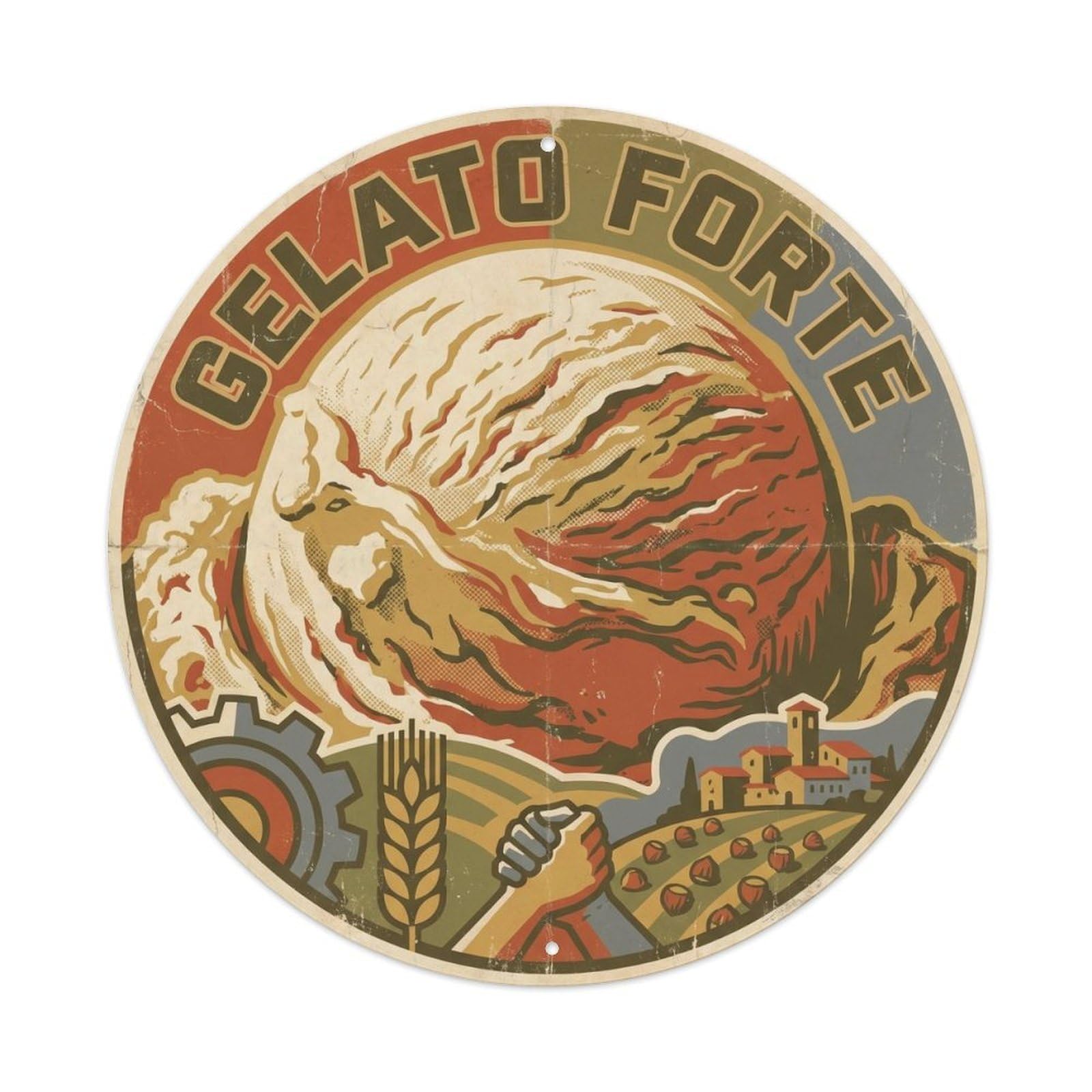 Gelato Dessert Culture Vintage Travel Parlor Metal Tin Sign