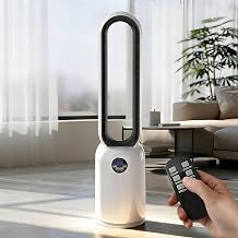 36" Bladeless Tower Fan for Bedroom, Standing Fans with Remote