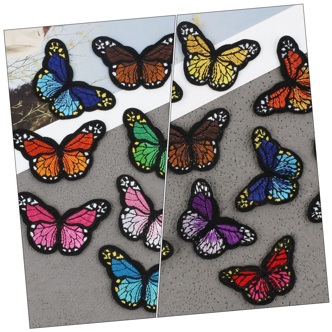 STOBOK 126stücke Teiliges Bunter Bestickter Blumen Und Schmetterlings-patches -bügelflicken Für Kleidung Taschen Und Accessoires Zum Verzieren Und Reparieren