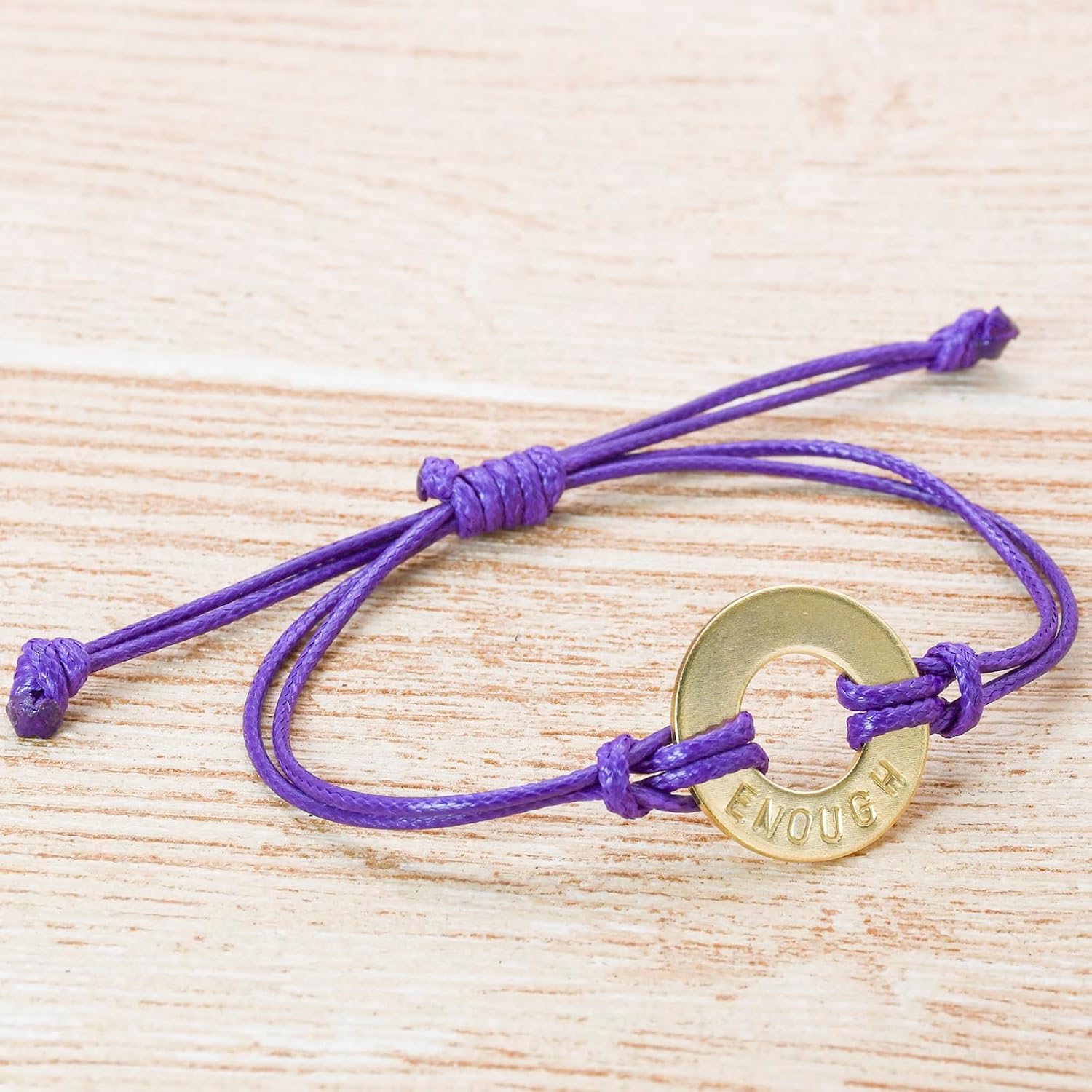 ABBECIAO 5Pack Metal Stamping Kit Brass Washer Bracelet Blanks 14ga. for Handmade Personalized Name Cuff Bracelets Jewelry Making(Purple)