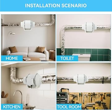 MissHoney 6 Inch Inline Duct Fan Exhaust Fan Ventilation Air Duct 390 CFM Intake Fan Window Vent High Efficiency Air Quiet Copper Motor For Vent Bathroom Ducting Vents Bathroom Grow Tents Hydroponics