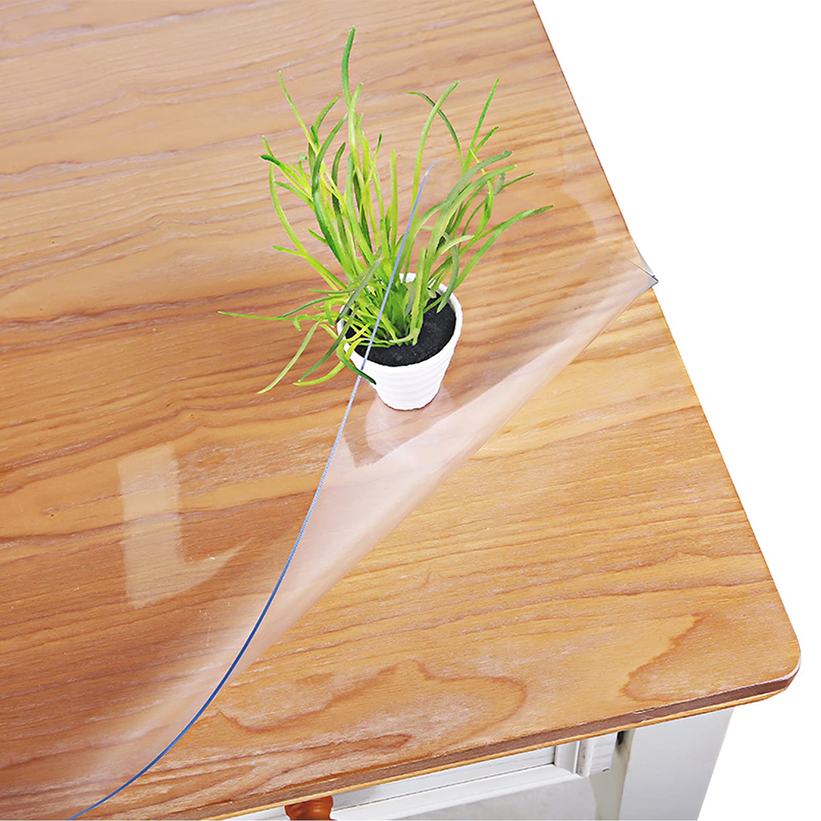 Nappe transparente 2 mm d'épaisseur en plastique protecteur pour table de largeur 80 90 95 cm
