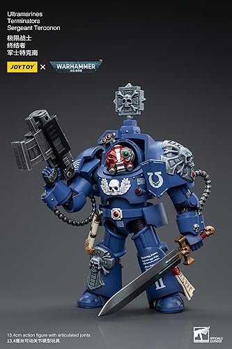 Miniatura 10 de HiPlay JoyToy Warhammer 40K Ultramarines Terminators Sergeant Terconon Figura de acción coleccionable a escala 118