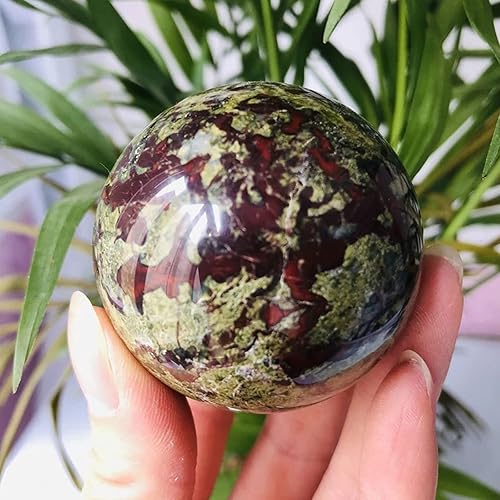 Miniatura 2 de AMNOOL Esfera de jaspe de sangre de dragón natural, bola de cristal de cuarzo, adorno curativo, bola de piedras preciosas, esfera, escultura de