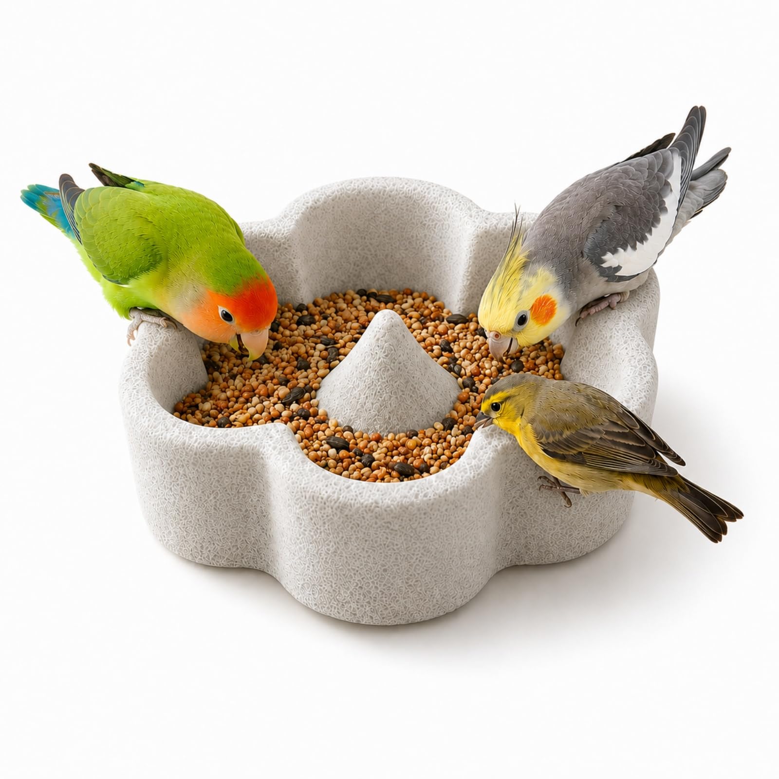 Pumice Stone Bird Feeder Bowl Food and Water, Flower Bird Feeder