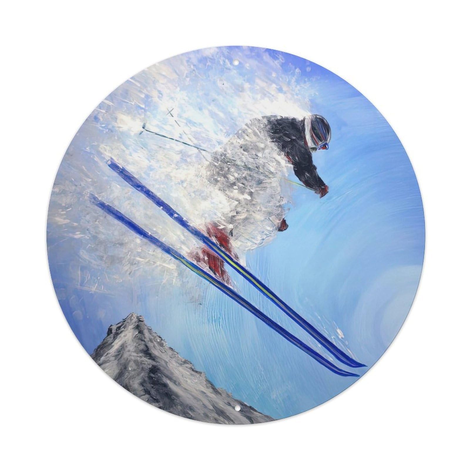 Alpine Ski Jump Extreme Winter Mountain Sports Metal Tin Sign