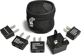 Ceptics International Worldwide Travel Plug Adapter 5 Piece Set, Great for Cell Phones, Battery Chargers, Laptops to Work in Most Countries