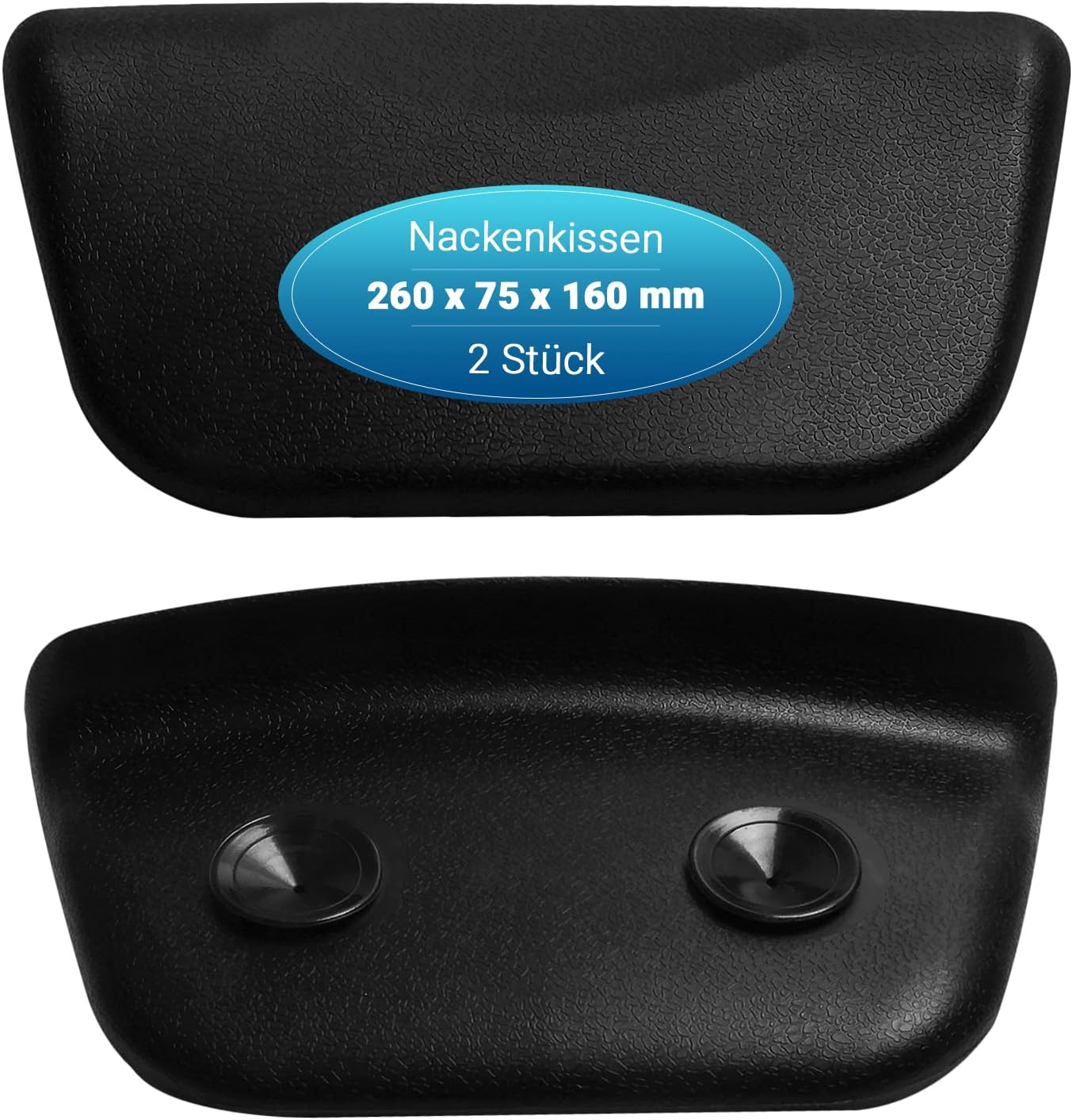 Wesser - Juego de 2 Cojines de baño de Poliuretano con ventosas para el Cuello y la Cabeza para bañera, SPA, Jacuzzi y Accesorios de baño, reposacabezas ergonómicos, Alivio de Cuello y Espalda