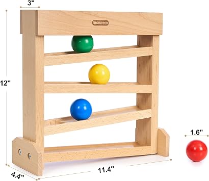Montessori Ball Drop Toy, Wooden Ball Tracker, Early Developmental Pound Toys for Toddlers for 1-3 Year Old, Boys Girls Baby Birthday Gift