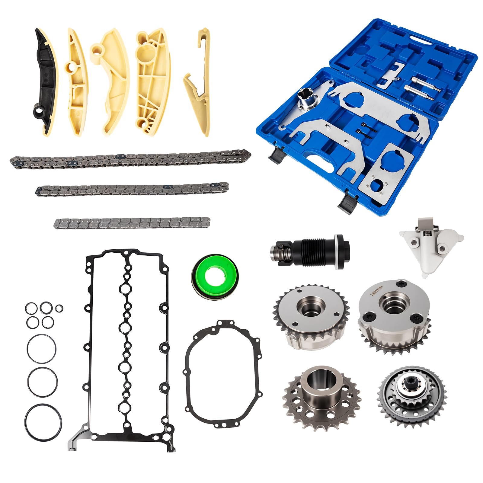 Photo 1 of 2.0L Timing Chain Kit with Tool Kit for 2017-2020 Land Rover Range Rover Velar Series for Jaguar XE XF Series, OE Standard Engine Timing Replacement Parts
