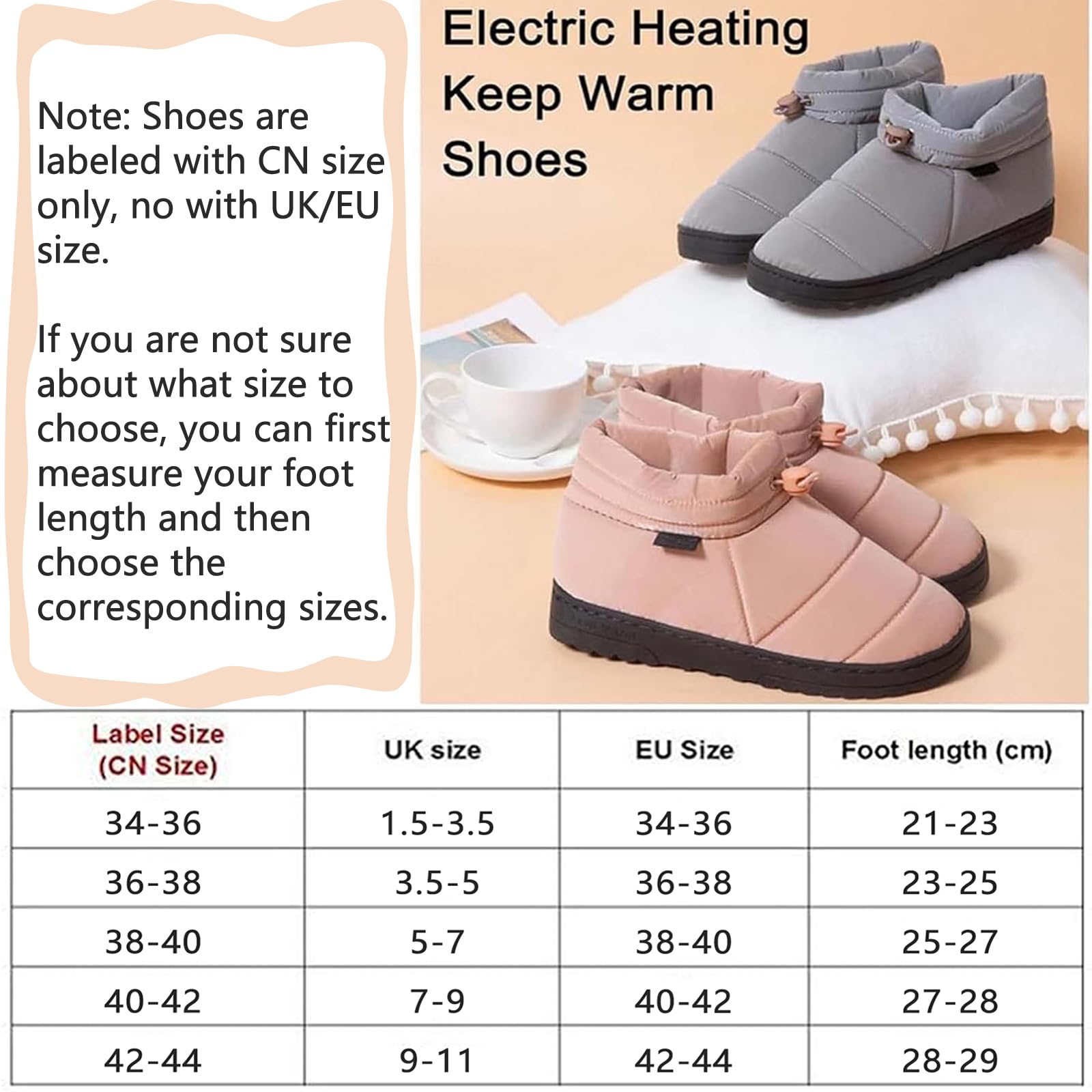 Ciabatte Riscaldate Elettriche Inverno Scaldapiedi in Morbido Confortevole Pantofole Riscaldamento Elettrico USB per Interni Ed Esterni per Uomo E Donna Scaldapiedi Elettrico,A,42/44