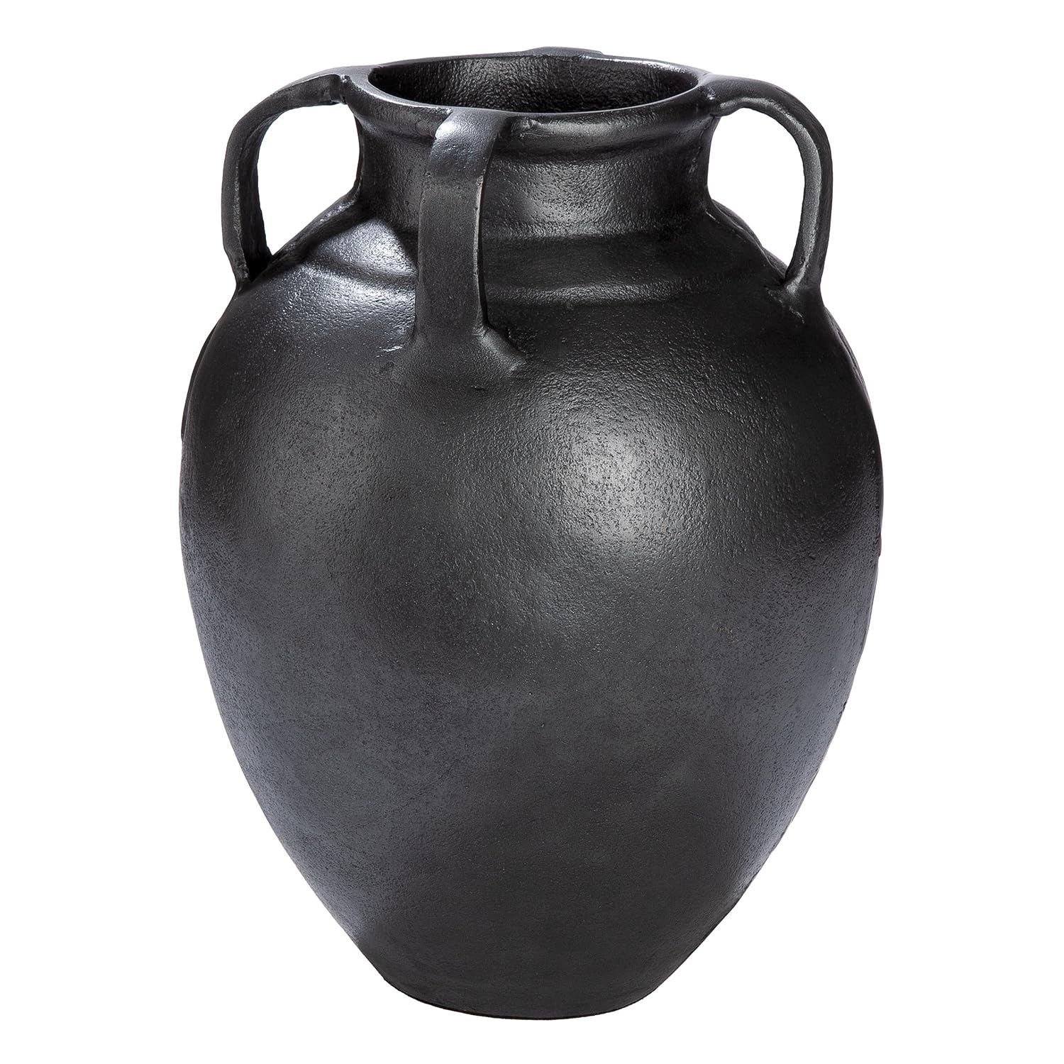 GILDE Antigua Aluminium Vase – Grey – Round – Height 25 cm x Diameter 20 cm – Waterproof Flower Vase