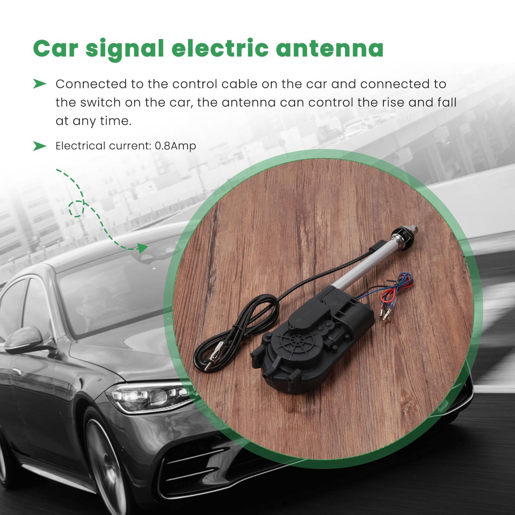 Antena AutomáTica de EnergíA EléCtrica Universal Coche SUV Am y FM Radio MáStil Antena 12V