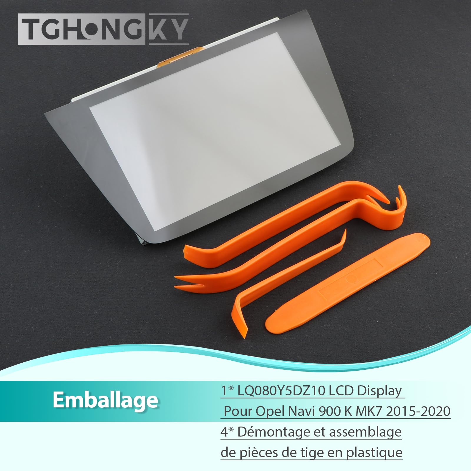 LQ080Y5DZ10 Écran de Rechange pour Opel Astra K MK7 2015-2020 Écran Tactile LCD de Remplacement pour Vauxhall Navi 900 LQ080Y5DZ10 Écran LCD avec Outils