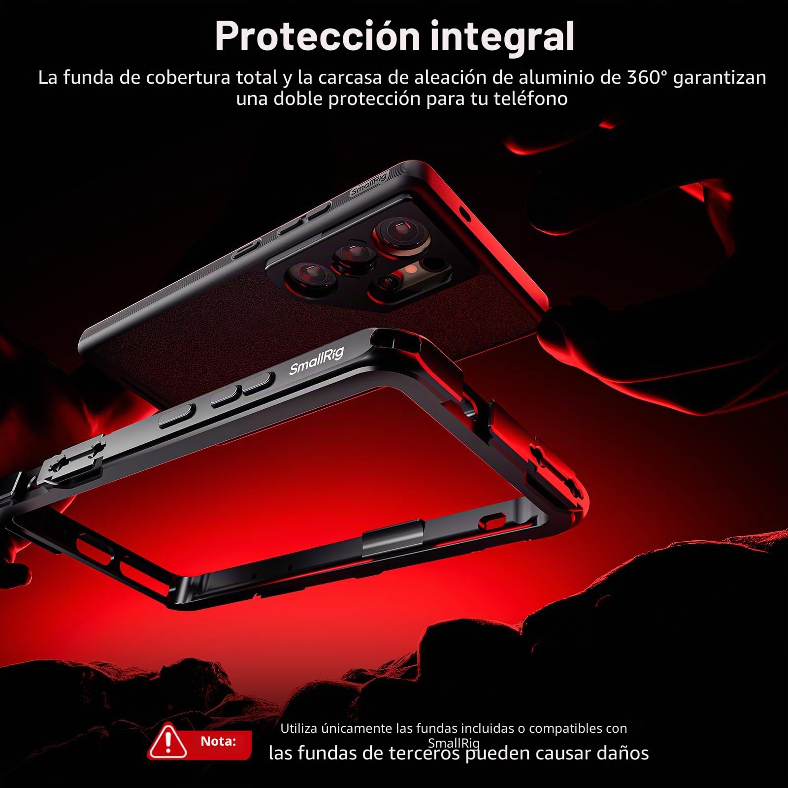 SMALLRIG S25 Ultra Cage Kit para Samsung Jaula de Aluminio con Adaptador de Filtro Magnético de 67mm, Diseño de Liberación Rápida, Rig de Vídeo para Teléfono para Vlogging y Streaming en Directo -5254