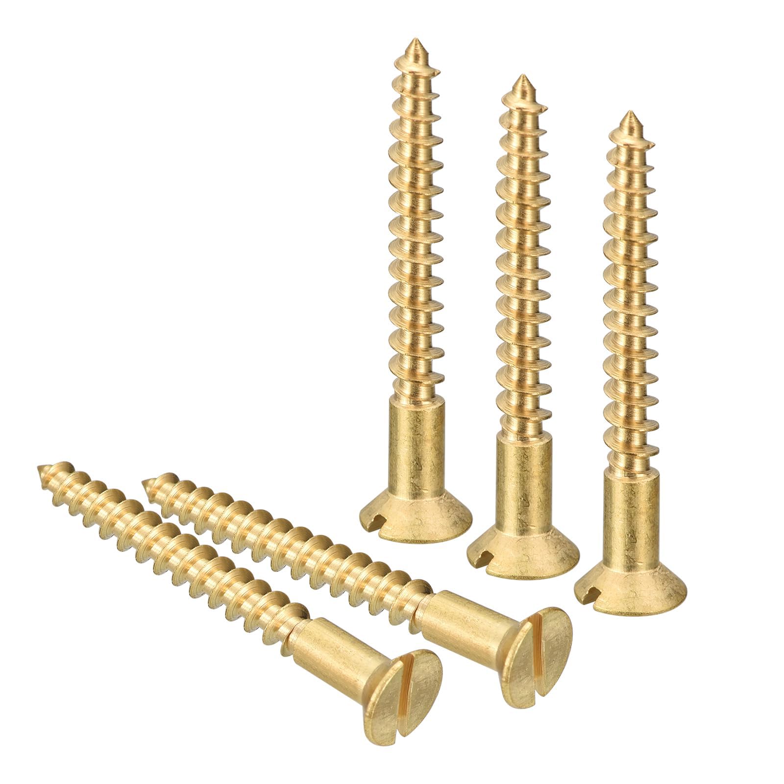 TA-VIGOR M4 x 35mm Brass Wood Screws, 25PCS Flat Head Self Tapping Screws — image 1