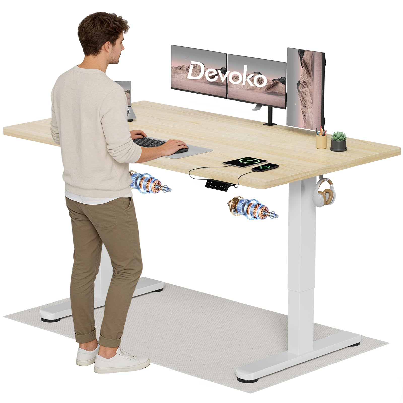 Devoko Höhenverstellbarer Schreibtisch - Perfekte Ergonomie für Dein Büro