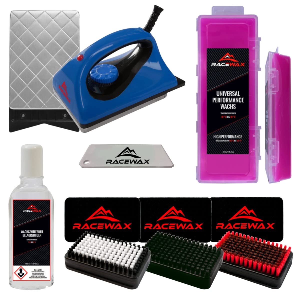 RaceWax Skiwax - Juego de 7 ceras de nailon y cobre para ceras