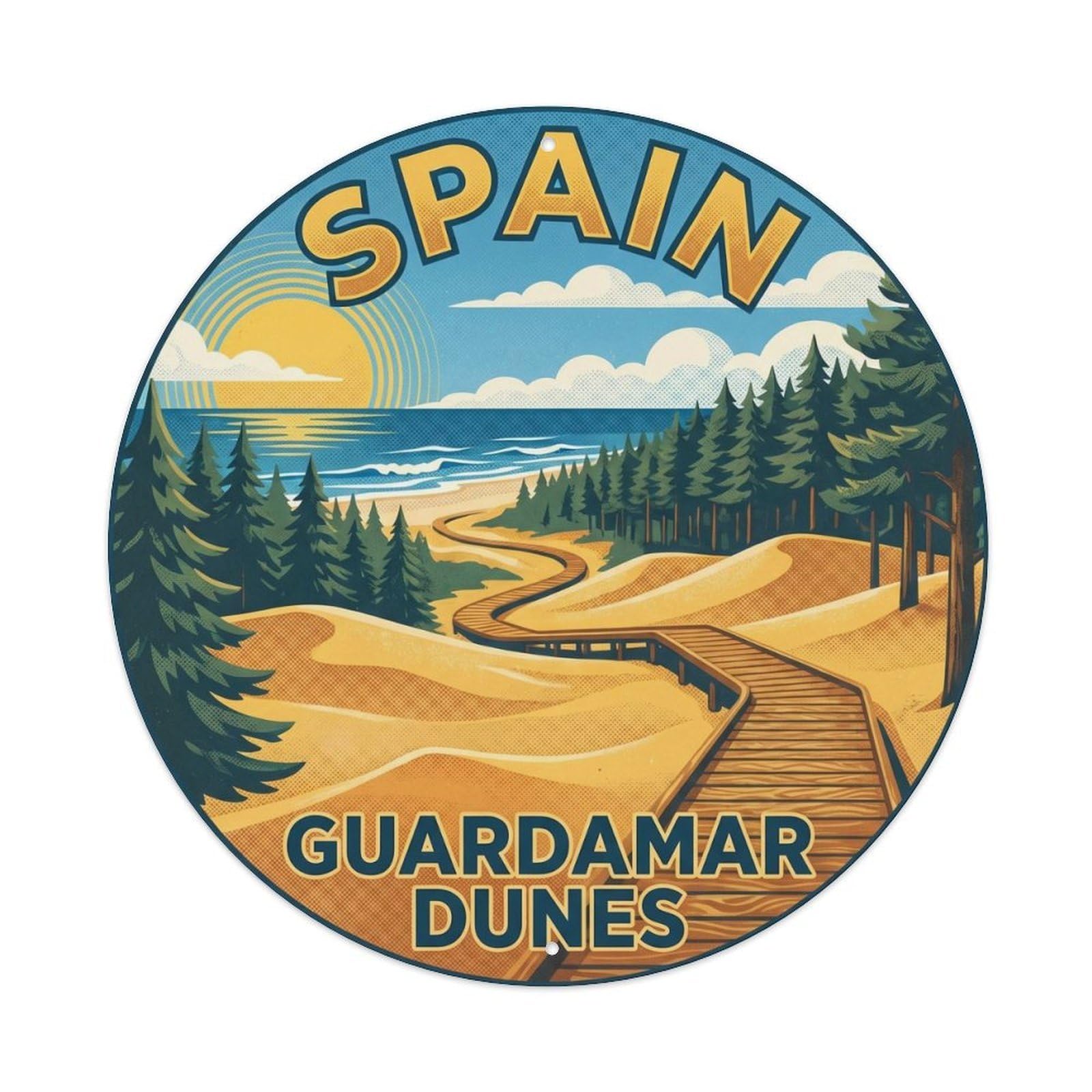 Alicante Guardamar Dunes Spain Landmark Travel Metal Tin Sign