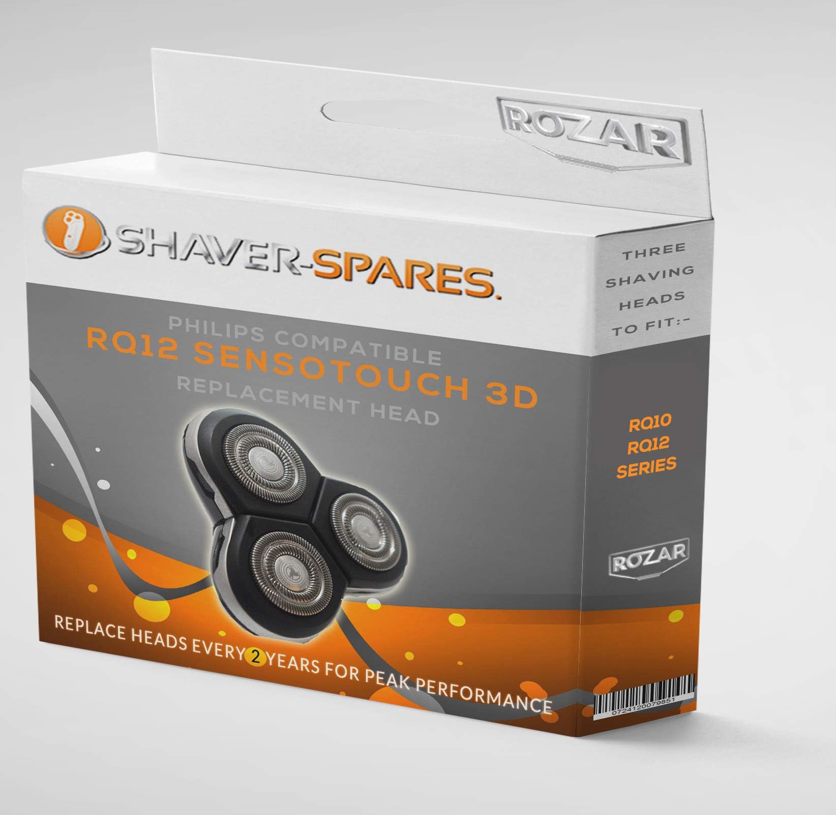 Compatible RQ12 SensoTouch 3D Triple Rotary Cutting Heads RQ12/50 Frame for Philips shavers