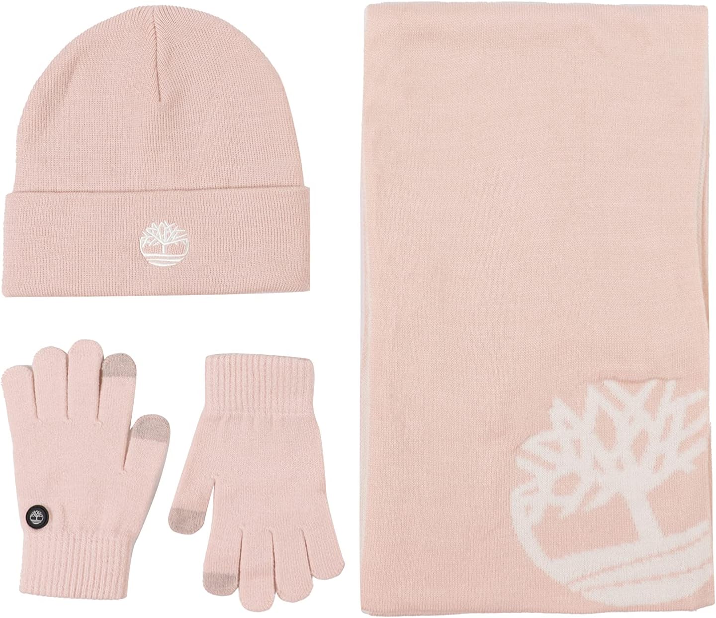 Timberlandwomens Double Layer Scarf, Cuffed Beanie & Magic Glove Gift Set