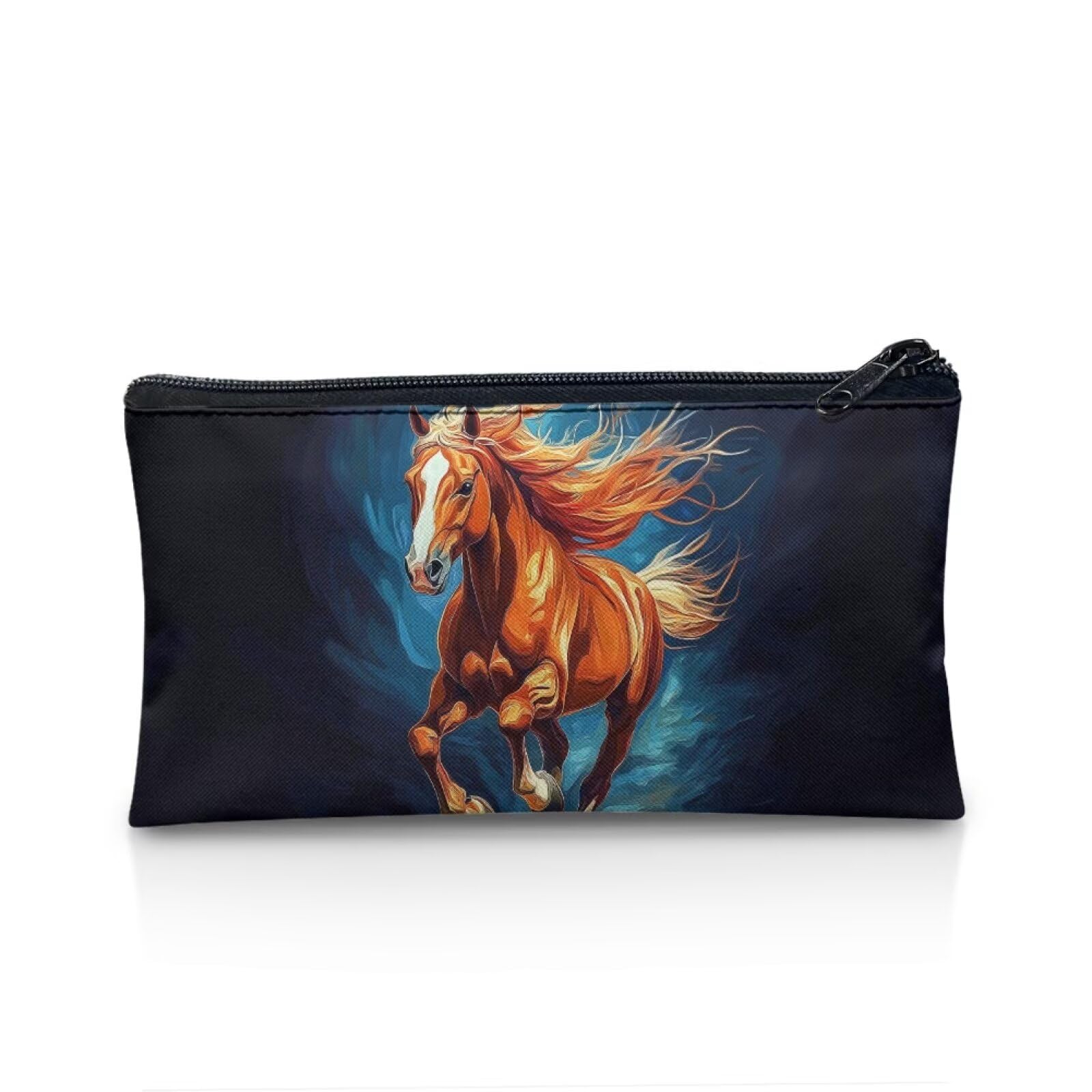 UOIMAG Horse Pencil Case Boys Pencil Pouch Slim Zipper Back to School Supplies Stationery Holder