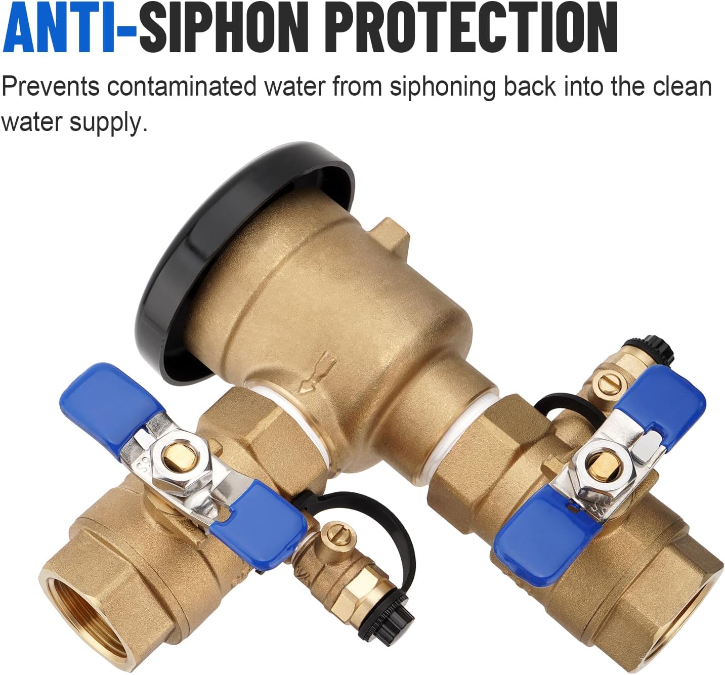 SPARKWHIZ 1" 720A Pressure Vacuum Breaker Assembly, Brass Backflow Preventer Valve, for Lawn Irrigation, Garden Watering, Commercial Water Supply Systems, and Industrial Water Systems, Max 400 PSI