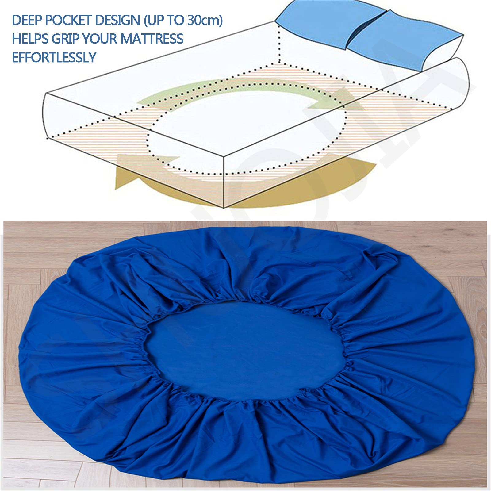 Coprimaterasso matrimoniale impermeabile Coprimaterasso traspirante ipoallergenico antiacaro (Grigio 180cmX200cmX30cm)