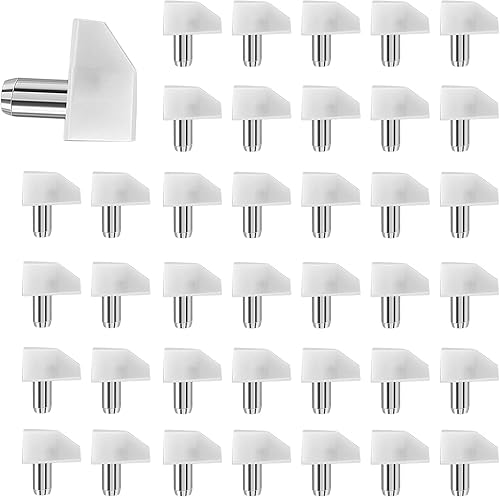 Miniatura 7 de UYTRYEM Pinzas de soporte de plástico transparente de 0.197 in, pasadores de estante de gabinete transparentes, clavijas de repuesto de plástico