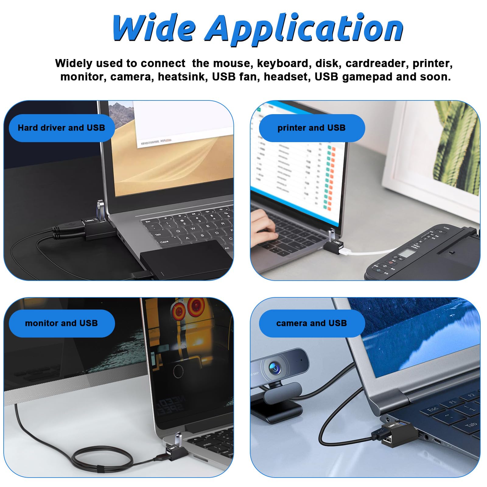 EasyULT Hub USB 3.0 A 3 Porte 5Gbps - Mini Hub Rotabile 270° Per PC, Notebook, MacBook, HDD, Colore Nero