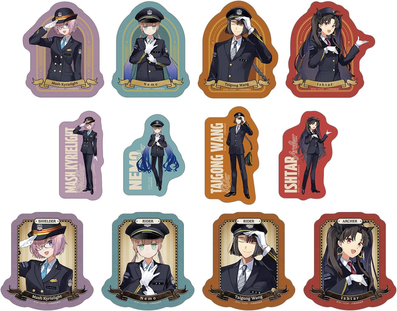 Fate/Grand Order Push Travel Collaboration Ver. Trading Die Cut Stickers, Box of 12