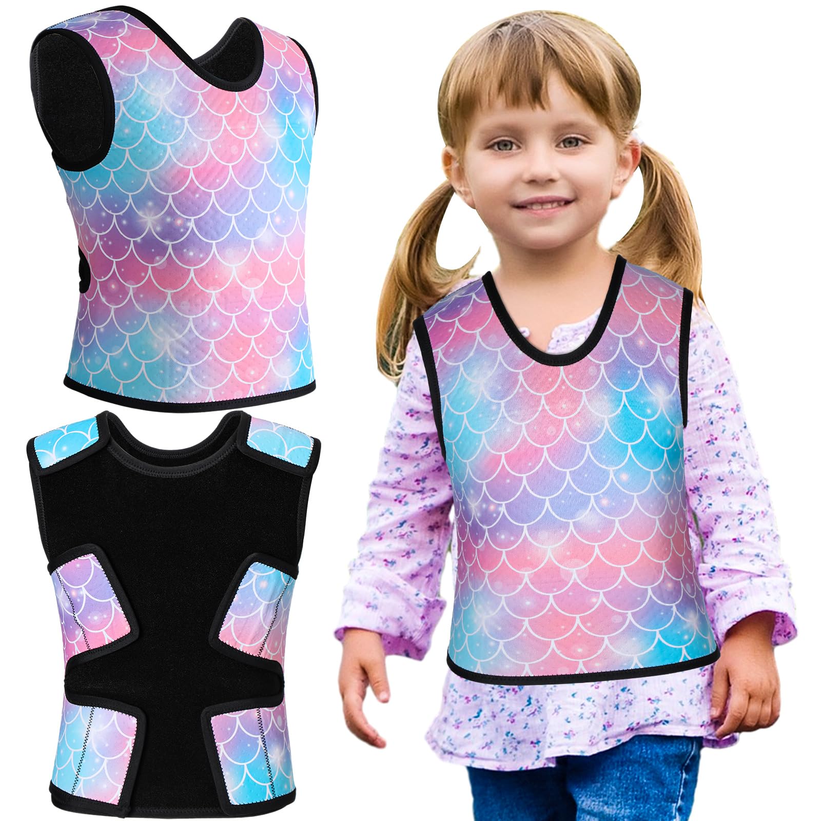 Janmercy Kid Compression Vest, Age 2 to 9, Mermaid, M