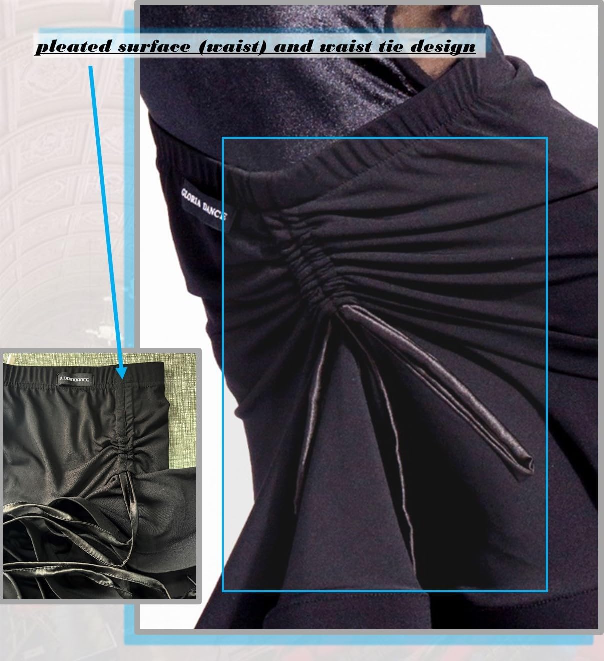 GD2027 Kid Latin Ballroom Ball Party Dance Professional Pleated Surface and Slanted Swing Design Skirt for Girl