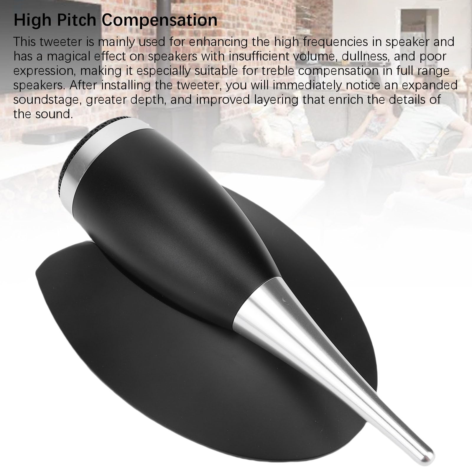 Fockety Superhochtöner, 20 W, 6 Ohm, externer HiFi Hochtöner, einfach zu installierender Hochtonlautsprecher für Heimkino, passives Stand und Regalsystem, Multimedia