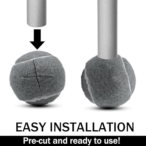 Miniatura 3 de 8 pelotas de tenis precortadas para patas de muebles y protección del suelo, almohadillas de fieltro resistentes de larga duración para silla (gris)