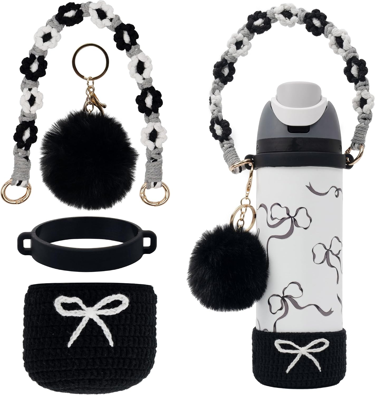 Crochet Boot Set For Owala Bottle – Anti-Slip Sleeve & Handle Strap - View #2