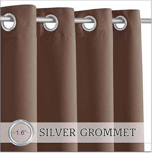 Vista 19 de RYB HOME Cortinas para exteriores resistentes al viento, bolsas con peso adjuntas, cortinas opacas de 84 pulgadas de largo, cortinas térmicas Beige