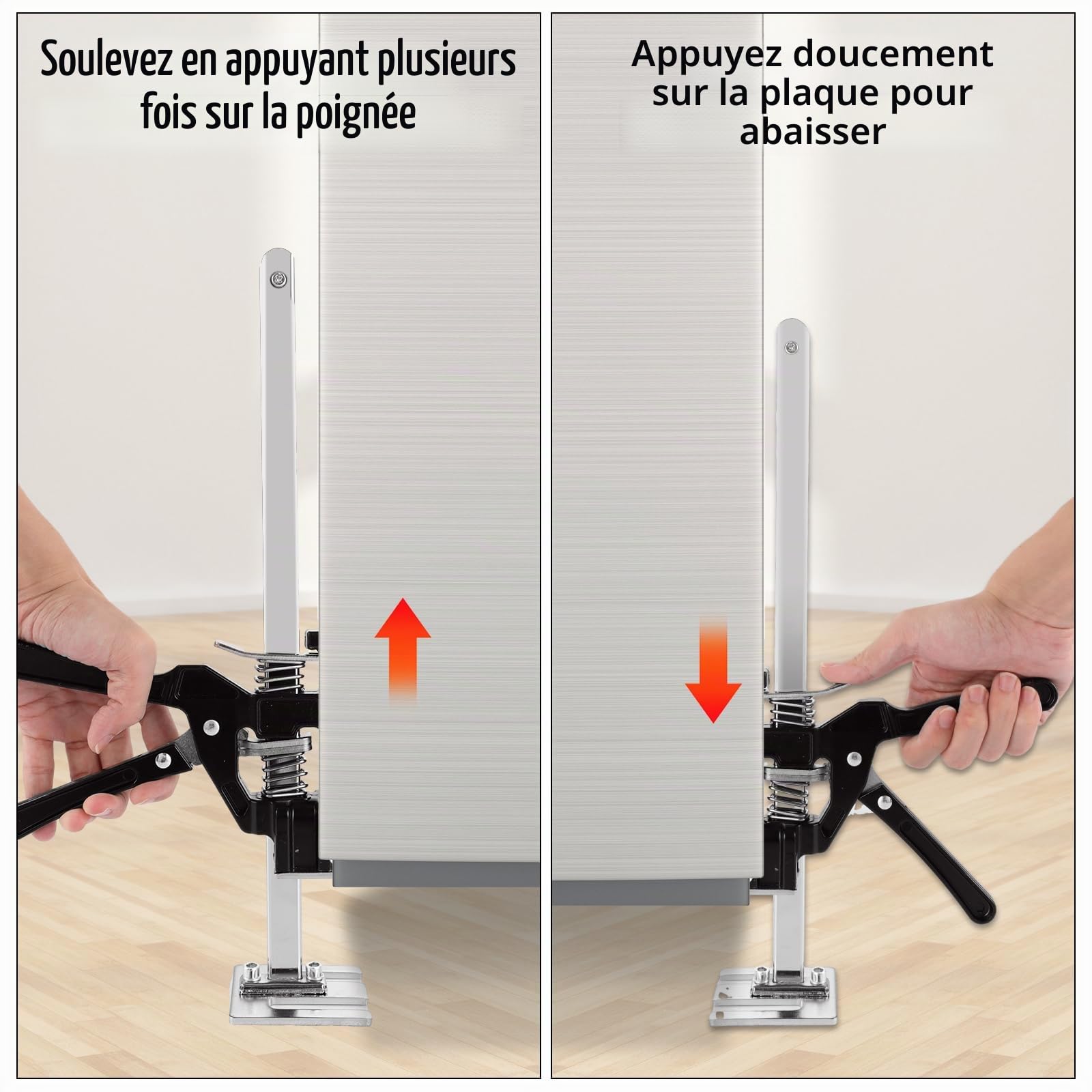 Lot de 2 bras économiseur de travail de 38 cm, régulateur de hauteur de 240 kg, hauteur de levage 25 cm, bras de levage avec échelle, outil de levage manuel, plates-formes élévatrices économes