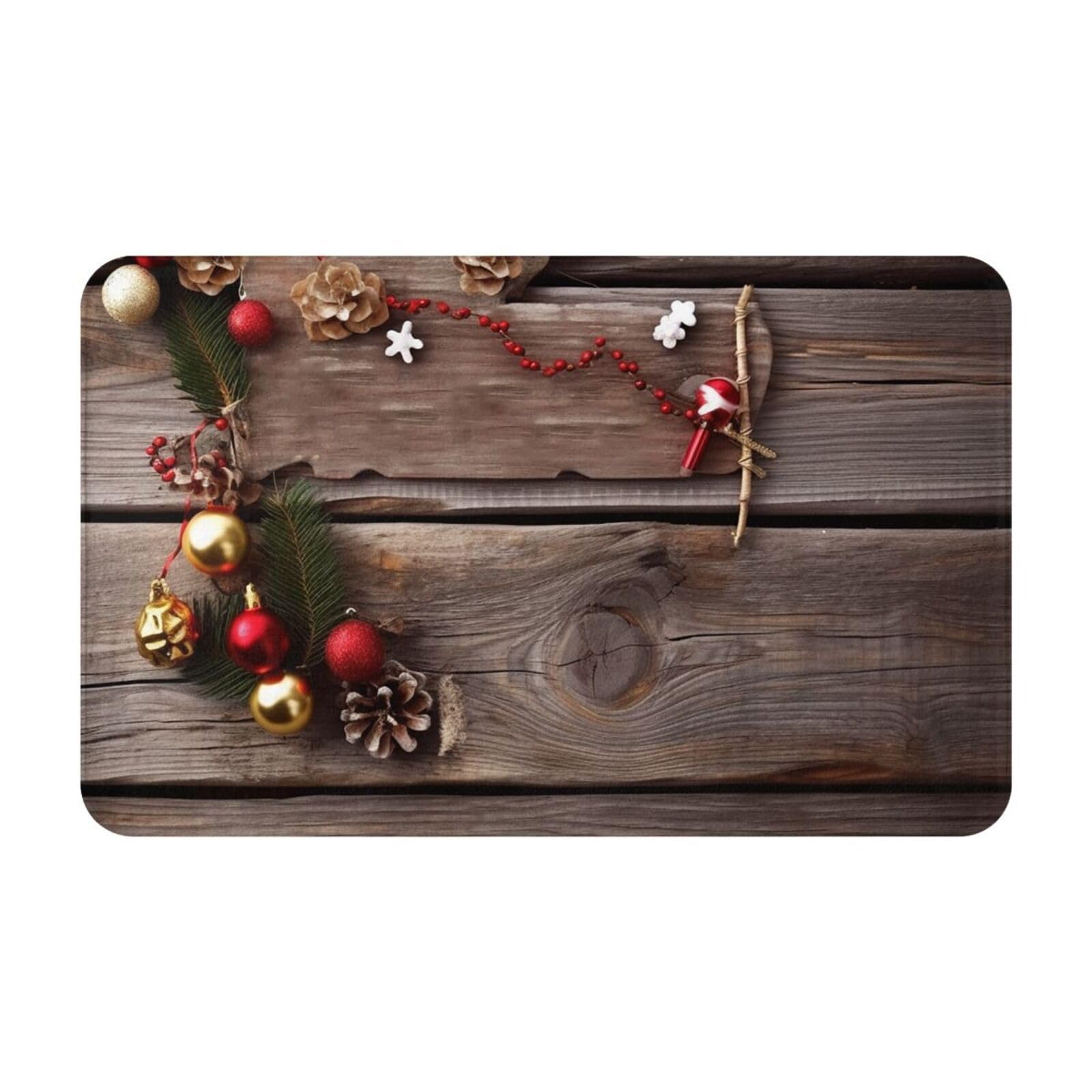 Tapis de cuisine Noël en bois pour réchauffer l'ambiance de la maison