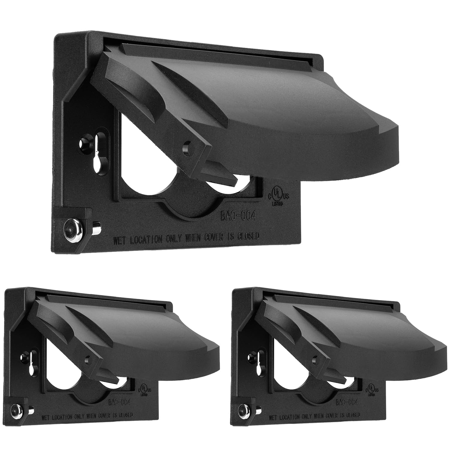Photo 1 of BESTTEN 3 Pack Horizontal Outdoor Outlet Cover for Duplex Receptacles