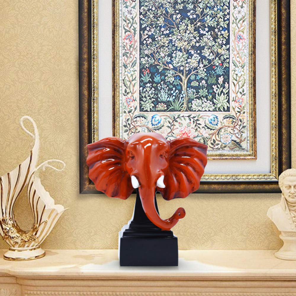 Amazon.co.jp: 装飾品彫像彫刻像装飾品彫刻象の頭アート彫刻動物の頭