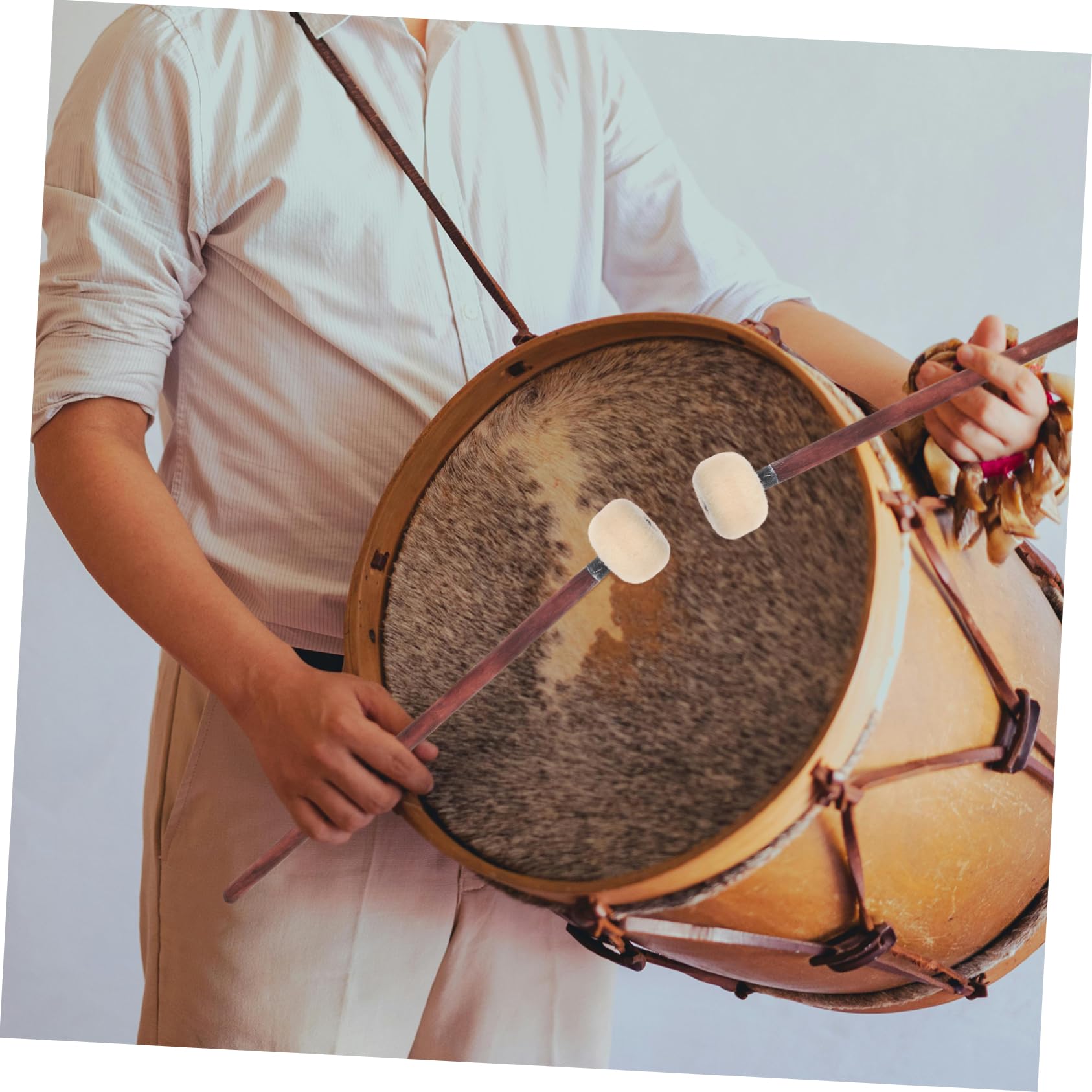 ifundom 8pezzi Bacchette Per Batteria Legno Con Testa Feltro Mazze Per Tuning Professionale e Iniziale Strumenti Musicali Per Percussioni Manico Legno Elegante e Comodo