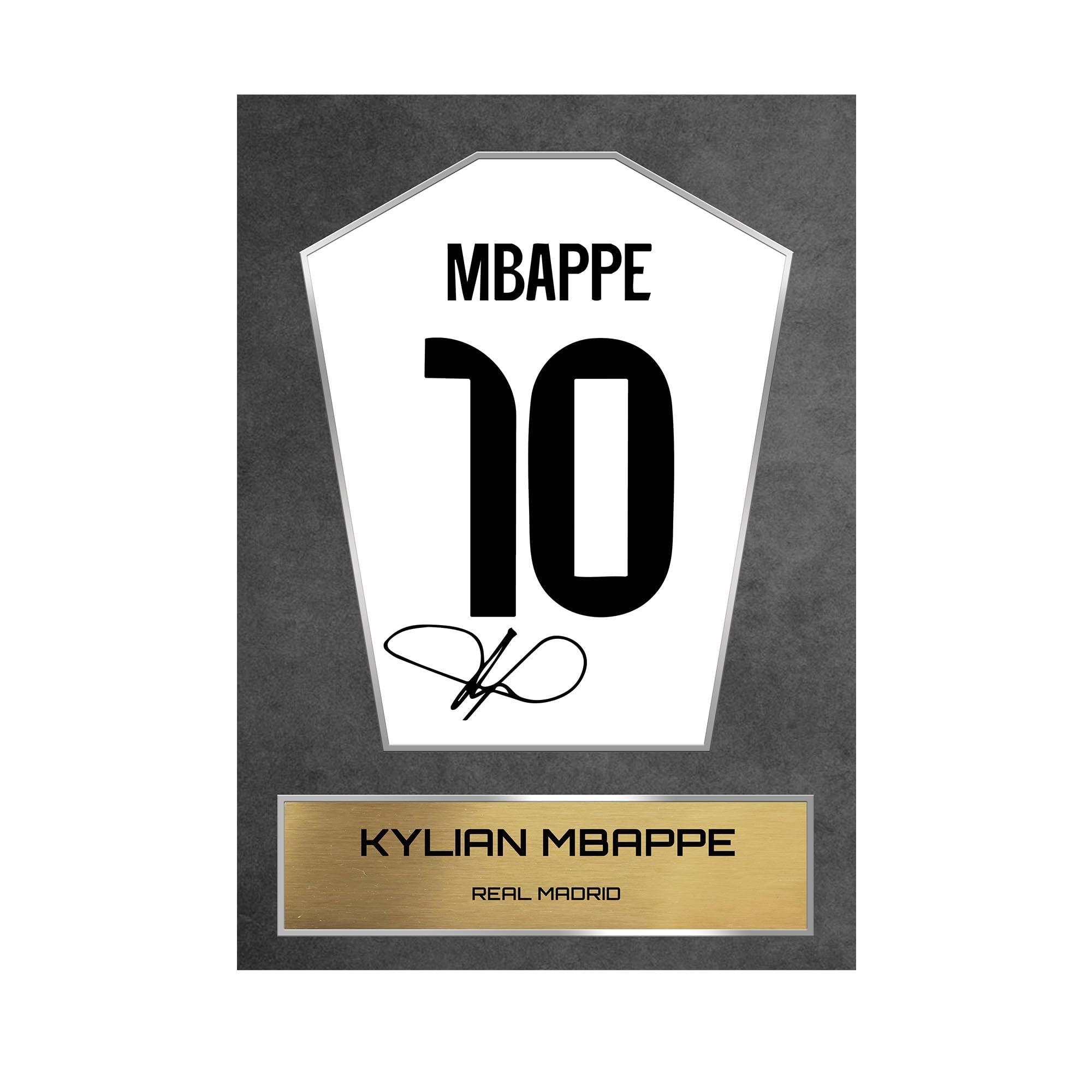 Kylian Mbappe Real Madrid Shirt Display Framed - Autograph Print Football Memorabilia A4 Unframed